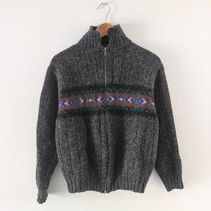 United Colors of Benetton Pure New Wool Zip Up Sweater, Vintage. Italy